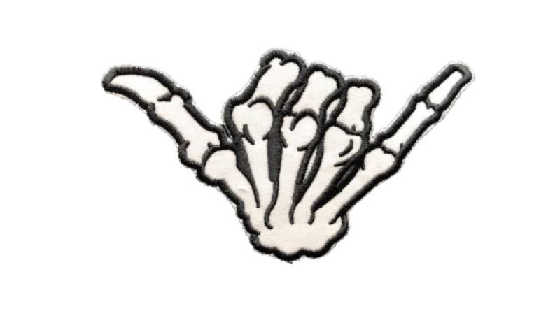 8"Totenkopf Motorrad Aufnäher Custom Back Patch Lederjacke Shaka Zeichen von 4HorsemenPatches