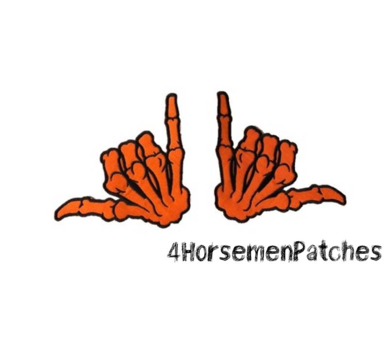 Shaka Skeleton Hand Patches Gestickte Aufbügler | 2Er Set von 4HorsemenPatches