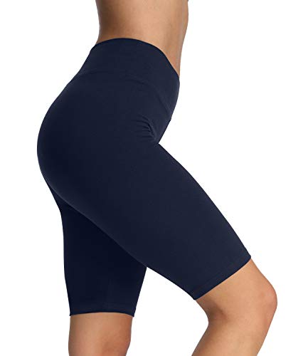 4How Damen Sport Shorts Tights Kurze Radlerhose Laufhose Baumwolle blickdichte Sporthose Jogginghose Laufshorts Fitness Yoga Shorts Dunkelblau M von 4How