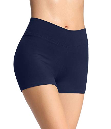 4How Damen Shorts Sommer Unterrock kurz eng Sport Shorts Sporthose Radlerhose Fitness Pole Yoga Shorts Tanzen Hotpants Volleyball Shorts Blau XL von 4How