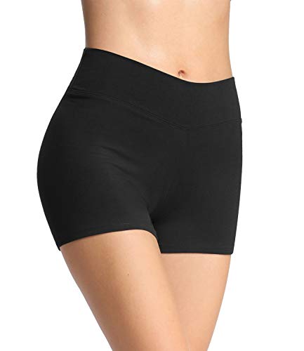 4How Damen Tights Shorts Sport Kurze Hosen Radlerhose Laufshorts Fitness Yoga Tanzen Shorts Sportshorts Hotpants Sommer Unterrock Kleid Schwarz XL von 4How