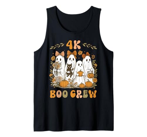 Boo Crew 4K Teacher Halloween Ghost Girly Kokettenschleife für Damen Tank Top Boo Crew 4K Teacher Halloween Ghost Girly Kokettenschleife für Damen Tank Top von 4K Boo Crew Preppy Halloween Floral Ghost Kid Girl