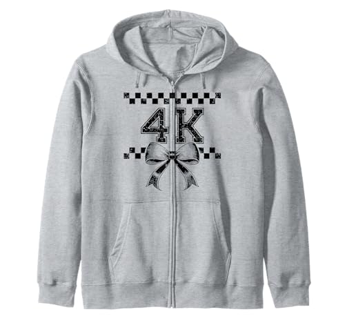 I'm Ready for 4K Preppy Girly Coquette Bow Girl Pre-K4 PK4 Kapuzenjacke I'm Ready for 4K Preppy Girly Coquette Bow Girl Pre-K4 PK4 Kapuzenjacke von 4K Level Unlocked Kid First Day Pre Kindergarten 4