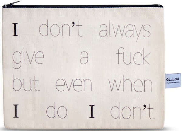 4LOU Vanity Bag Don't give a F* - 100% Canvas Swarovski Applikationen von 4LOU