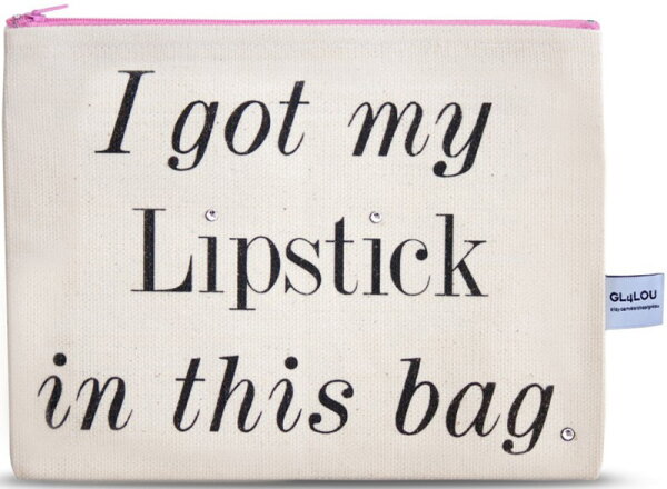 4LOU Vanity Bag Lipstick in this Bag - 100% Canvas Swarovski Applikationen 4LOU Vanity Bag Lipstick in this Bag - 100% Canvas Swarovski Applikationen von 4LOU