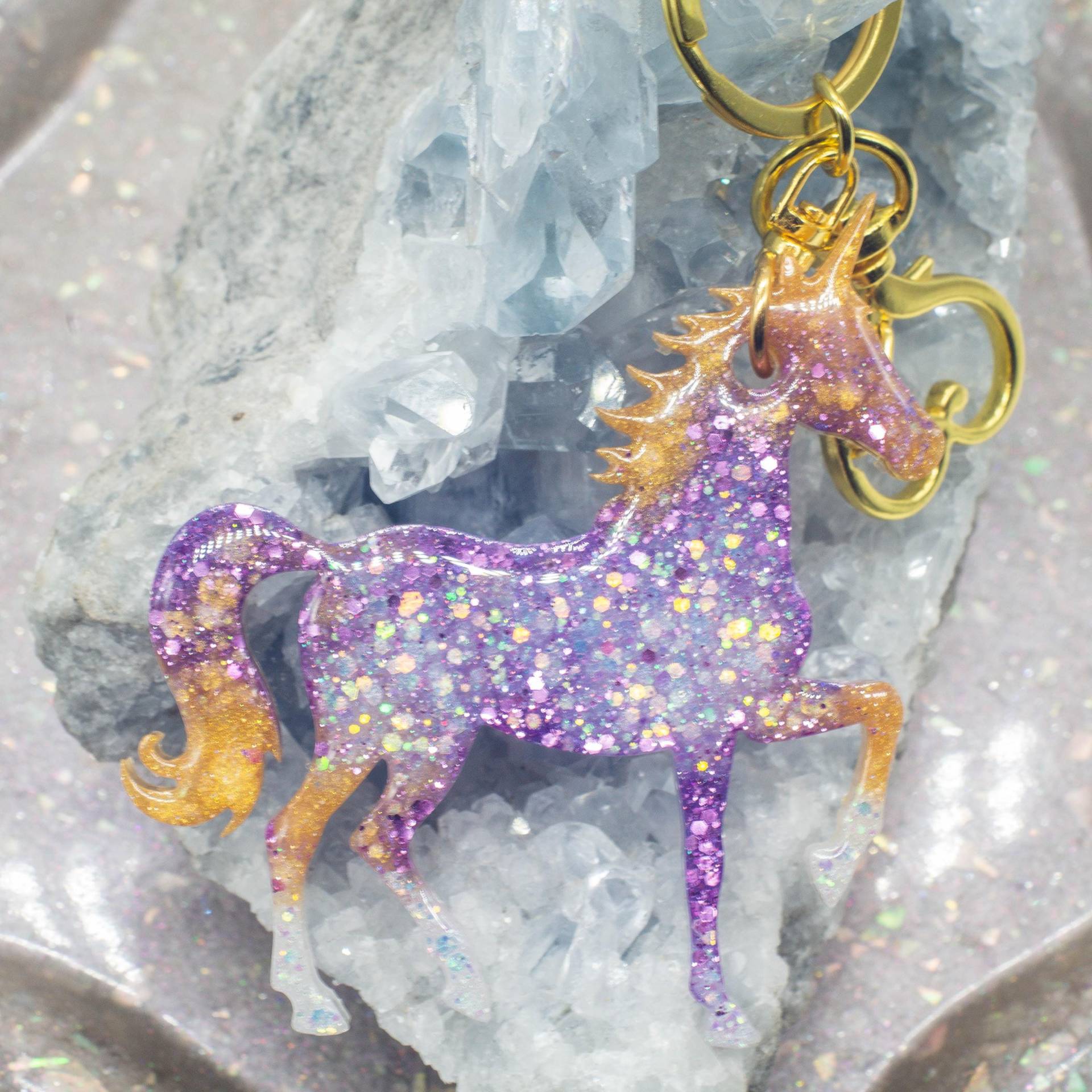 Einhorn Schlüsselanhänger Aus Epoxidharz, Glitzer, Handmade, Kleine Geschenke, Schulranzen, Geschenkidee Mädchen, Adventskalender von 4Laliszeiten