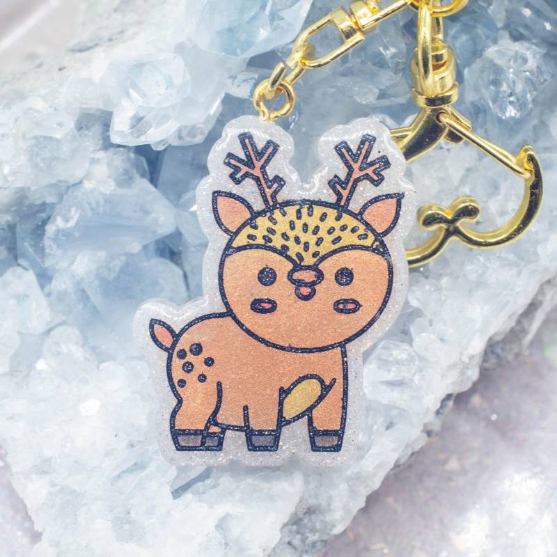 Rentier Schlüsselanhänger Aus Epoxidharz, Geschenkidee Kinder, Für Den Schulranzen, Turnbeutel, Weihnachtlicher Anhänger, Adventskalender von 4Laliszeiten