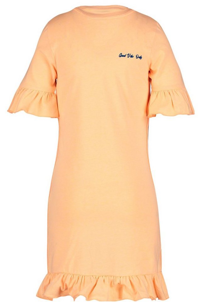 4PRESIDENT A-Linien-Kleid 4PRESIDENT Kleid Sommerkleid Flatterärmel neon light orange (kein Set, 1-tlg) Markenlabel von 4PRESIDENT