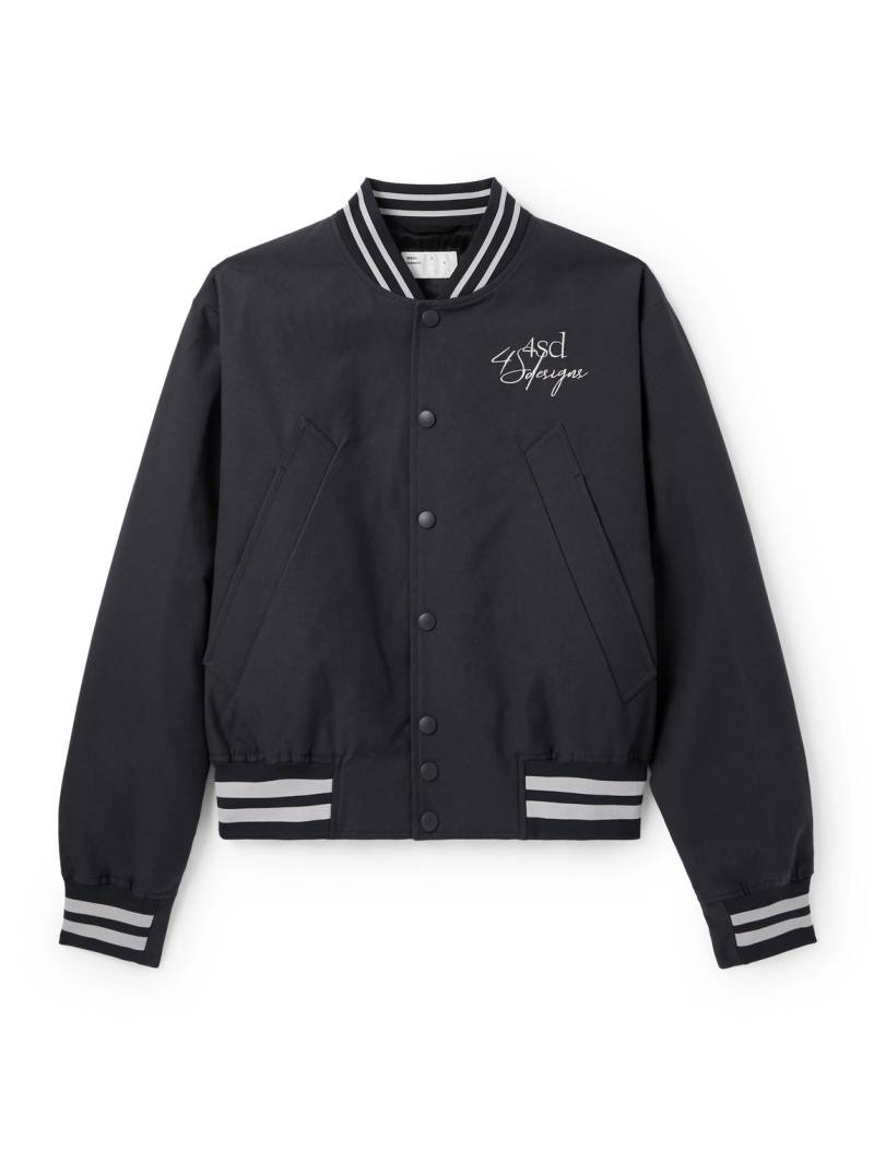 4SDESIGNS - Logo-Embroidered Striped Cotton-Blend Canvas Bomber Jacket - Men - Black - IT 46 von 4SDESIGNS