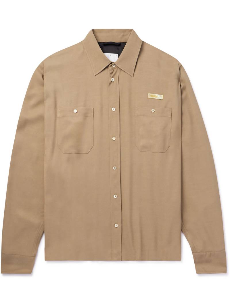 4SDESIGNS - Throwing Fits Logo-Appliquéd Twill Overshirt - Men - Neutrals - XS von 4SDESIGNS