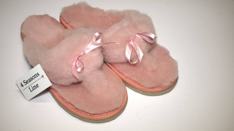 Schaffell Damen Thongs Leder Flip Flops Handarbeit Hausschuhe Mit Fell 100% Sommer Linie von 4SeasonsLine