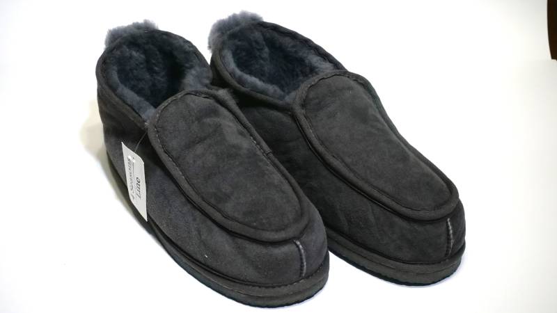 Schaffell Mann Hausschuhe Grаy Cloud Handgefertigten Stiefel 100 % Weihnachten Geschenk Leder Pantoffeln Haus Schuhe Flip Flop Mit Fell von 4SeasonsLine