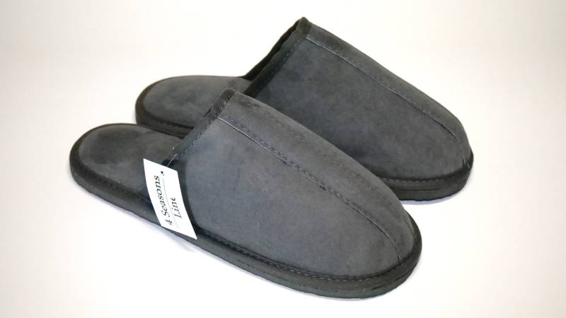 Schaffell Mann Hausschuhe Grau Fuß Leder Pantoffeln Handgefertigten Stiefel Shaggy 100 % Weihnachtsgeschenk Flip Flops Mit Fell von 4SeasonsLine