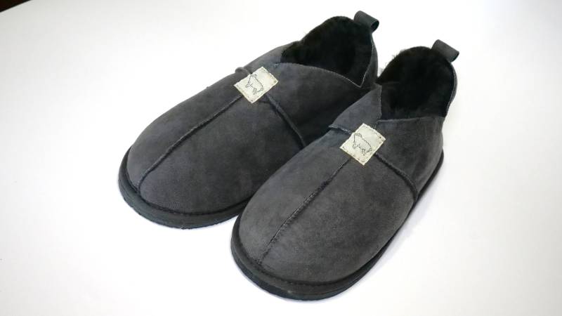 Schaffell Mann Hausschuhe Große Grau Fuß Handgefertigte Lederpuschen Stiefel 100 % Lammfell Mit Pelz Weihnachten Geschenk Flip Flop Am Besten von 4SeasonsLine