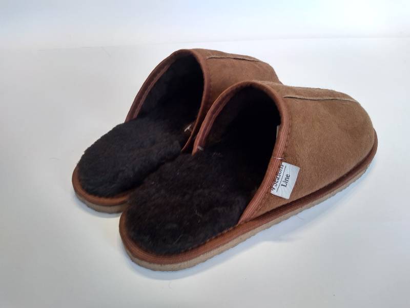 Schaffell Mann Hausschuhe Shocolate Lederpuschen Handmade Hause 100 % Shaggy Valentinstag Geschenk Mit Fell Schuhe von 4SeasonsLine