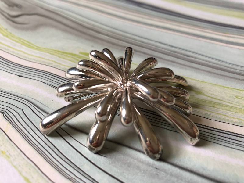 Sterling Silber Feuerwerk Starburst Brosche Aus in Den Usa 925 Vintage von 4SweetK