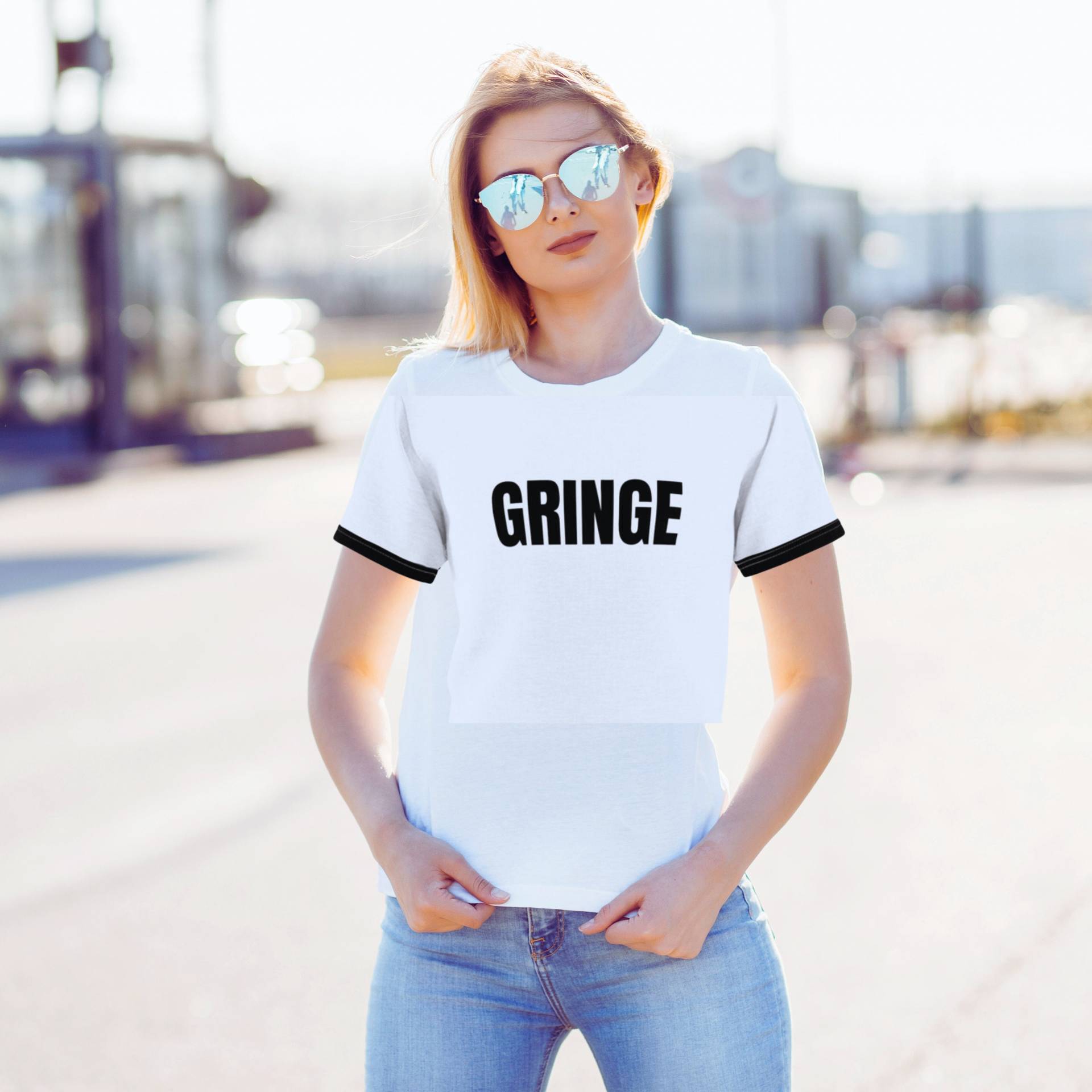 Unisex T-Shirt Gringe Weiss Schwarz Rundhalsausschnitt von 4ThePrincess