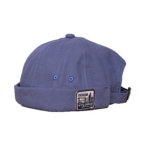 4UFIT Brimless Docker Leon Mütze Rollmanschette Hafen ohne Visier Skull Docker Beanie Cap für Damen und Herren, Blau, Einheitsgröße von 4UFIT