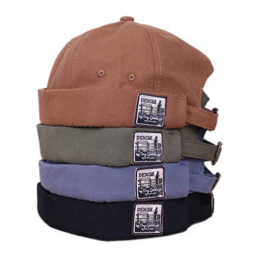 4UFIT Brimless Docker Leon Mütze Rollmanschette Hafen ohne Visier Skull Docker Beanie Cap für Damen und Herren, Schwarz/Blau/Grün/Kaffee, Einheitsgröße von 4UFIT