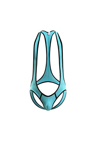 4UFiT Herren Mesh Jockstrap Leotard Unterwäsche Jumpsuits Wrestling Singlet Bodysuit, Grün , X-Large von 4UFIT