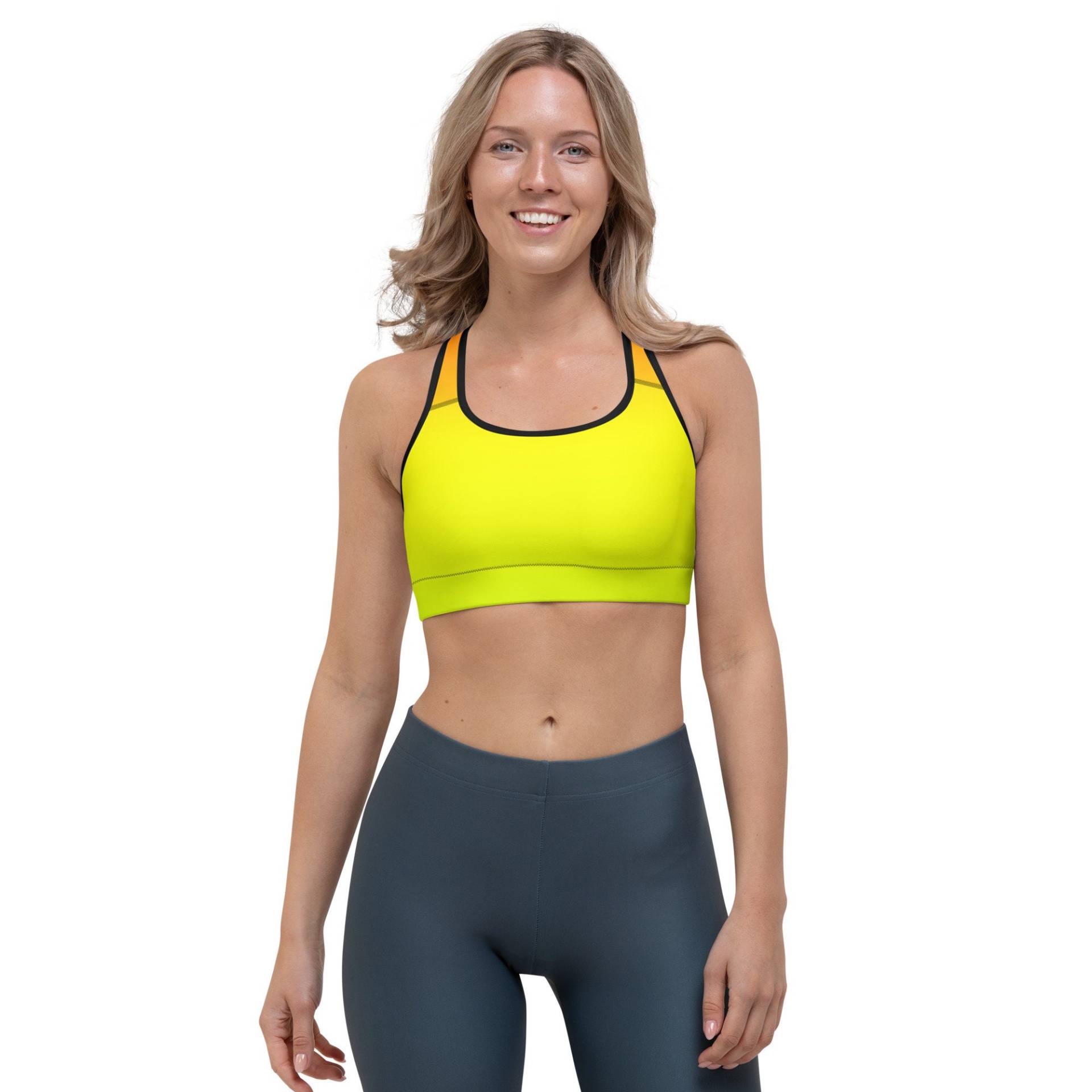 Sunrise Gelber Und Oranger Sport Bh, Bh Laufen, Jogging, Workout Gym von 4YouHomeAndFashion