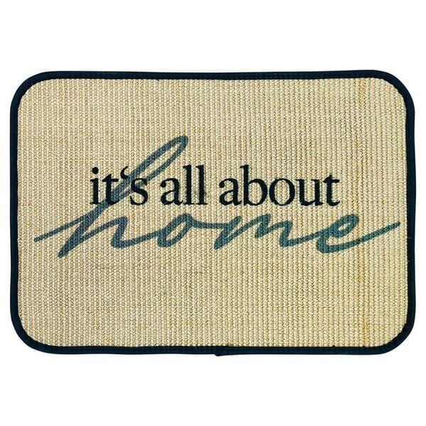 4betterdays Fußmatte | 'it's all about home' | 45 x 90 cm | Sisal | Naturlatex von 4betterdays