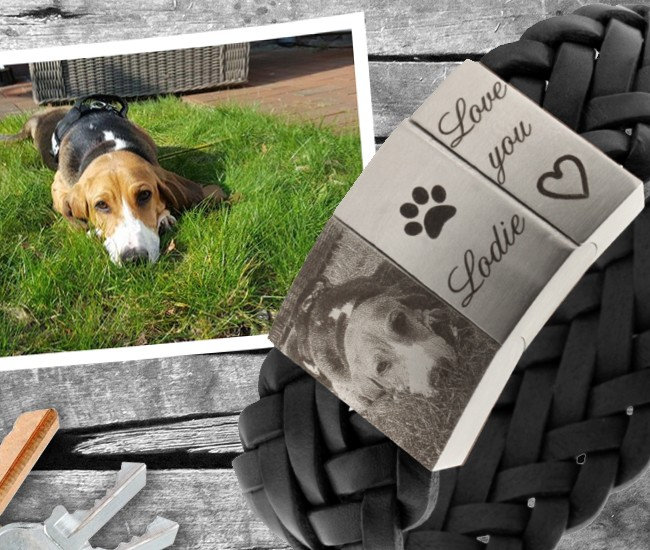 Foto-Armband. Lederarmband Mit Fotogravur. Personalisiertes Armband Text von 4him2com