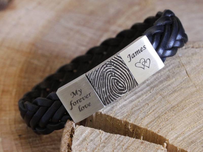 Gedenkarmband Mit Fingerabdruck Und Name - Individuelles Armband Personalisierte Armbänder Gedenkarmband Mit Fingerabdruck Und Name - Individuelles Armband Personalisierte Armbänder von 4him2com