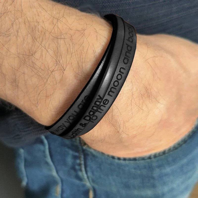 Lederarmband Mit Namen Oder Text - Lederarmbänder Für Männer Frauen Gravur Personalisierte Armbänder Lederarmband Mit Namen Oder Text - Lederarmbänder Für Männer Frauen Gravur Personalisierte Armbänder von 4him2com