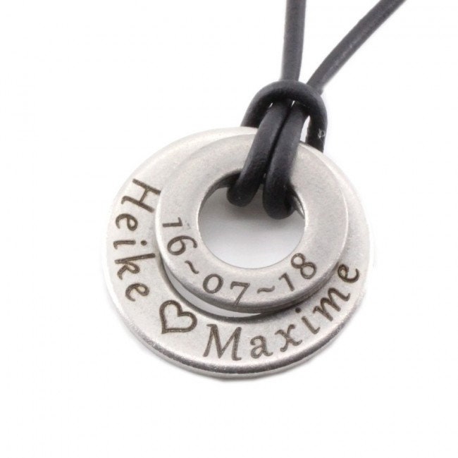 Runde Halskette Mit Gravur. Personalisierte Kette. Kette Text Runde Halskette Mit Gravur. Personalisierte Kette. Kette Text von 4him2com