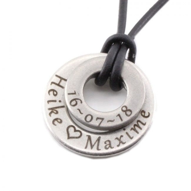 Runde Halskette Mit Gravur. Personalisierte Kette. Kette Text Runde Halskette Mit Gravur. Personalisierte Kette. Kette Text von 4him2com