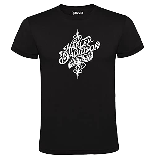 Harley Davidson Logo T-Shirt Schwarz 100% Baumwolle Herren Größen S M L XL XXL, Schwarz , XL von 4people