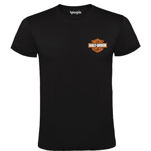 Harley Davidson Logo T-Shirt Schwarz Herren 100% Baumwolle Größen S M L XL XXL, Schwarz , L von 4people