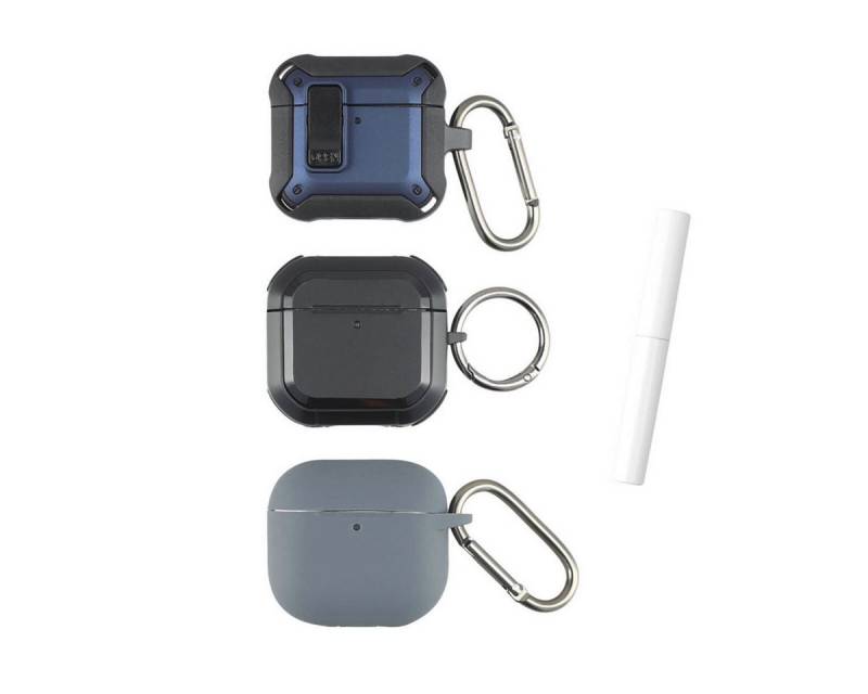 4smarts Notebook-Rucksack 4smarts Case Set Alpha AirPods 4,3er Set blau,grau von 4smarts