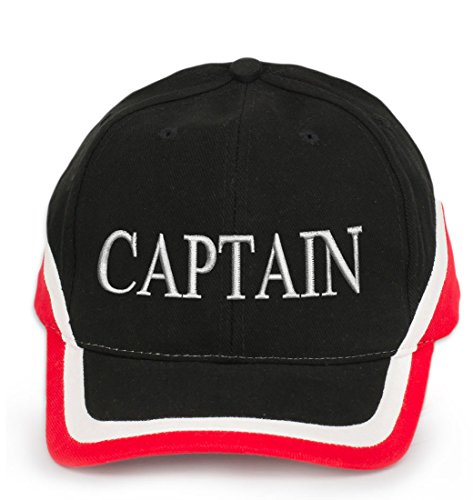 4sold 100% Baumwolle Ancient Mariner Captain Cabin Boy Crew First Mate Yachting Baseball Cap Inschrift Schriftzug Rot Schwarz Weiß, Captain, Einheitsgröße von 4sold