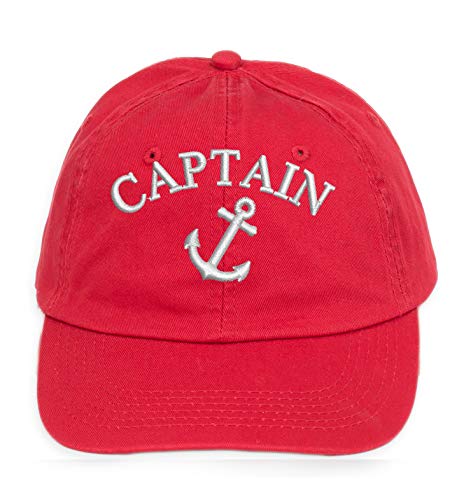 4sold 100% Cotton Ancient Mariner, Captain Cabin Boy Crew First Mate Yachting Baseballmütze Inschrift Schriftzug Schwarz Weiß rot Weiss (Anchor Captain) von 4sold