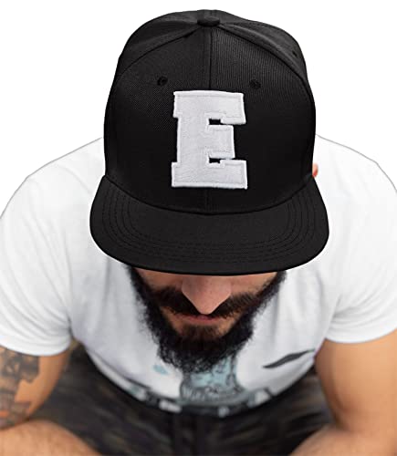 4sold ABC Letter Snapback Cap in Black/White with Letters A to Z Schwarz (E) von 4sold