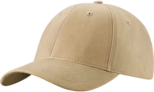 4sold Baseball Cap Unisex Baumwolle Baseball Mützen Reine Farbe Baseboard Baseballkappe (Beige) von 4sold