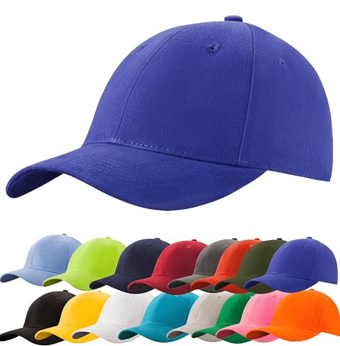 4sold Baseball Cap Unisex Baumwolle Baseball Mützen Reine Farbe Baseboard Baseballkappe (Blue) von 4sold