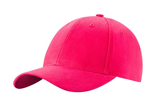 4sold Baseball Cap Unisex Baumwolle Baseball Mützen Reine Farbe Baseboard Baseballkappe (Fuchsia) von 4sold