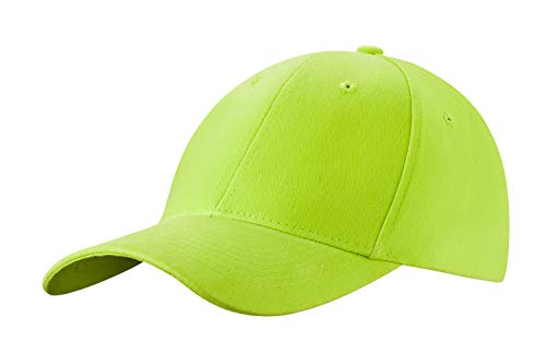 4sold Baseball Cap Unisex Baumwolle Baseball Mützen Reine Farbe Baseboard Baseballkappe (Neon Green) von 4sold