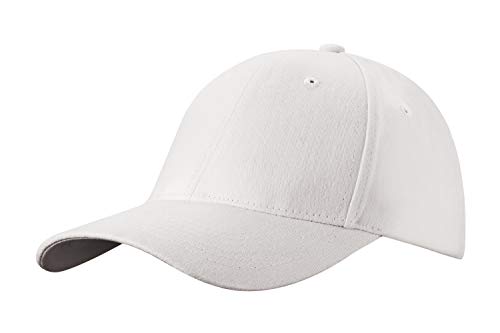 4sold Baseball Cap Unisex Baumwolle Baseball Mützen Reine Farbe Baseboard Baseballkappe (White) von 4sold