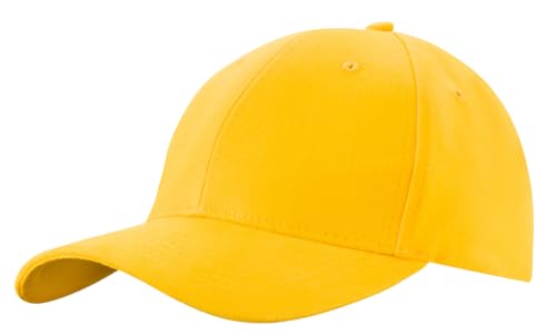 4sold Baseball Cap Unisex Baumwolle Baseball Mützen Reine Farbe Baseboard Baseballkappe (Yellow) von 4sold