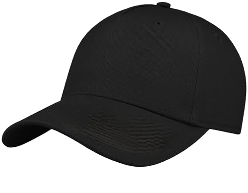 4sold Baseballkappe 100% Baumwolle Unisex 5 Panel Mütze Erwachsene Snapback Caps Herren Damen Verstellbar Einfarbig Baumwolle, Kappe (DE/NL/SE/PL, Alphanumerisch, Einheitsgröße, Schwarz) von 4sold