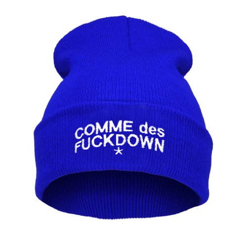 4sold Beanie Mütze Hat Mütze Bad Hair Day Fuckin Problems Comme des Fuckdown.Hit Neu 200 Models (commes royal blau - weiß) von 4sold