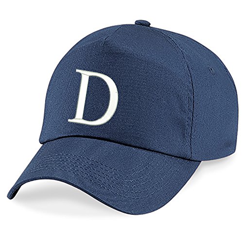 4sold Bindemütze Babymütze Jungen Mütze Kleinkindmütze Sommermütze 100% Baumwolle Mädchen Unisex Kinder Hut Kinder Kappe Navy blau Alphabet A-Z Cap von 4sold