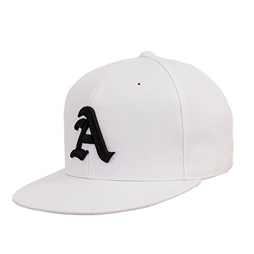 4sold Fullcap 6 Panel Baseballcap Baseball Weiß Versch Snap (Designer Baseballcap, Herren Damen Unisex Erwachsene) Hip-Hop-Mütze, Hysteresenverschluss (A) von 4sold