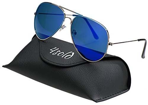 4sold Herren Damen Kinder Sonnenbrille Polarisierte UV 400 Schutz Metall Box (Erwachsener, Blau) von 4sold