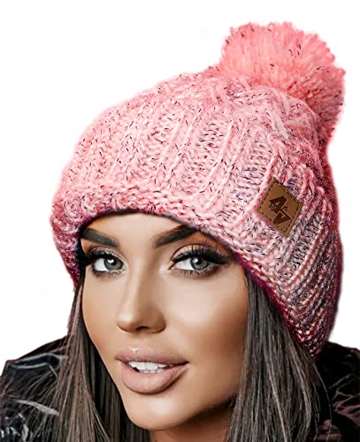 4sold Herren Beanie Mütze Warme Wintermütze mit Weichem Innenfutter Gefütterte Strickmütze Ski Pom Wooly with Full Cosy Fleece-Futter von 4sold