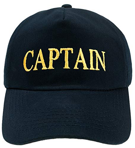 4sold Herren Kinder Kapitänsmütze Weiss Army Military Baseballmütze Security Cap Captain Ancient Mariner Captain Cabin Boy Crew Yachting Inschrift Schriftzug Gold (Captain, Kinder) von 4sold